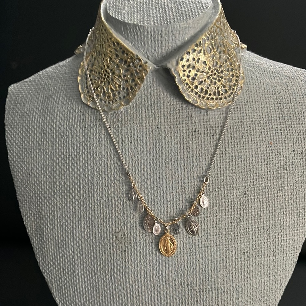 Sterling Silver Adjustable Religious Necklace - image 1